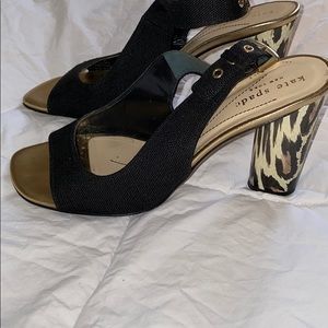 Kate Spade Women’s fun leopard heels with peep toe, size 7